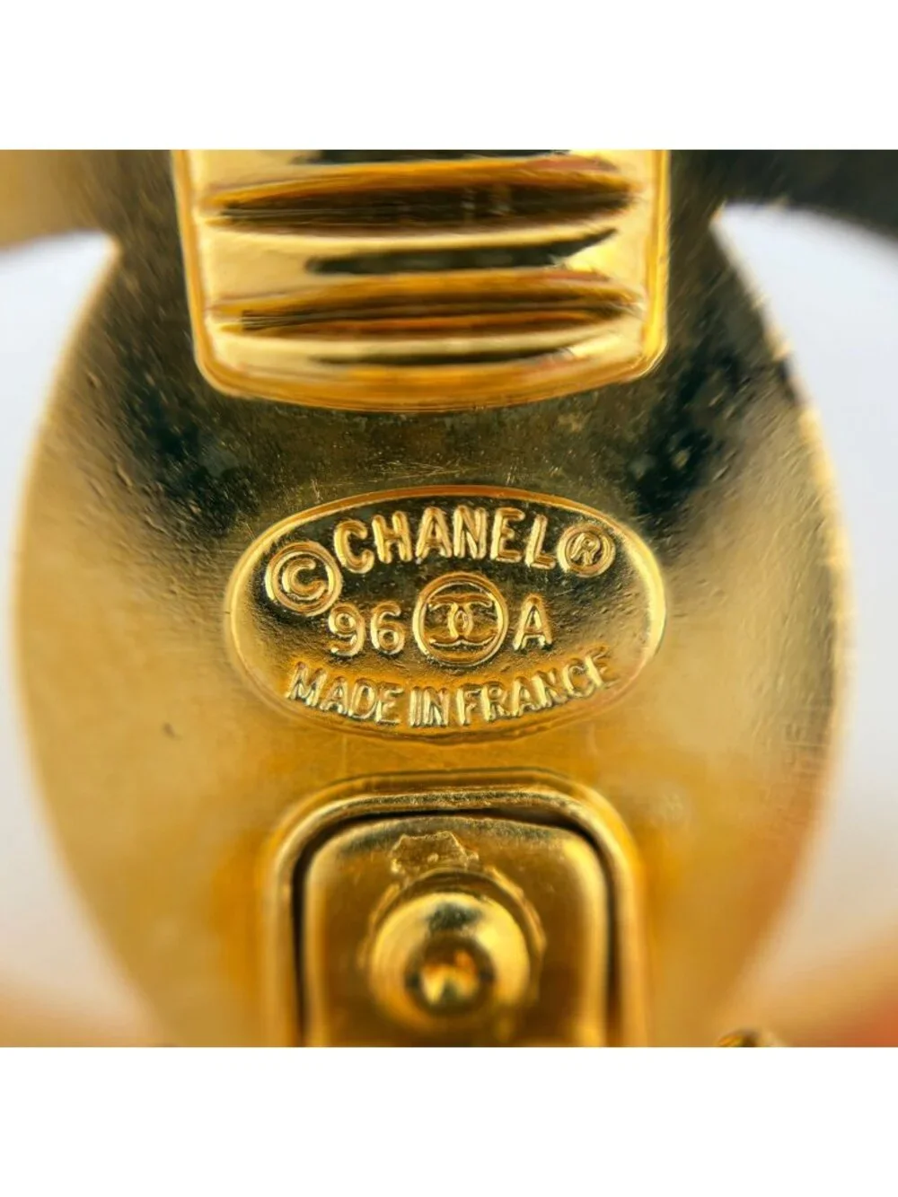 Chanel Earrings CC Logo Turnlock Gold Plated